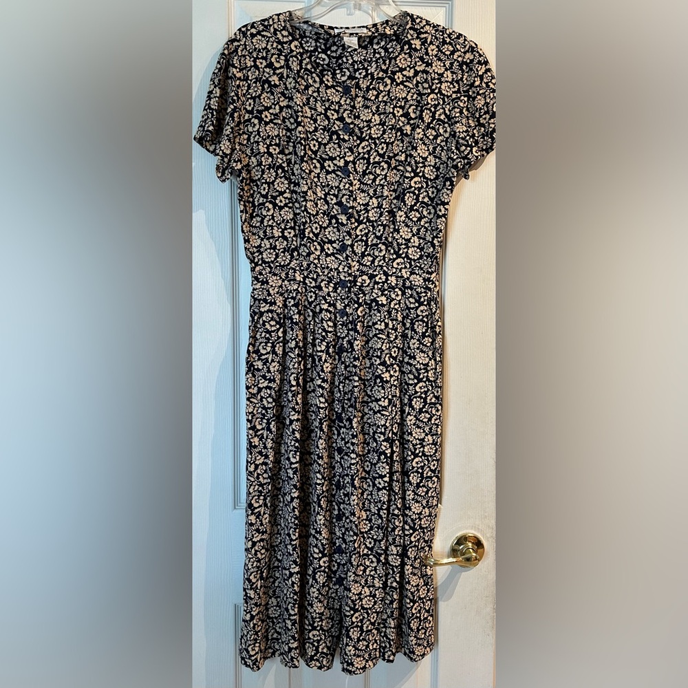 Vintage Liz Claiborne Floral Dress Size 12 Petite